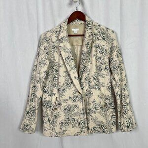 J. Jill Desert Blooms Linen Blend Blazer Women's Size M